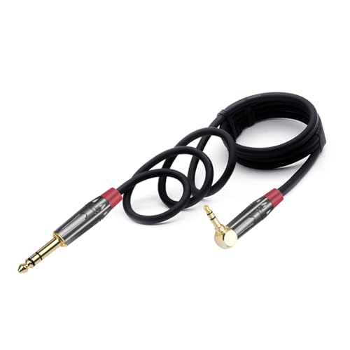 ROBAUN 3,5mm Rechtwinklig Stecker Auf 6,35mm Stecker Audio Kabel 3Pole Stereo Stecker Löten 3Pins DIY Kopfhörer Jack Schwarz & Rot(Red Red,15M) von ROBAUN