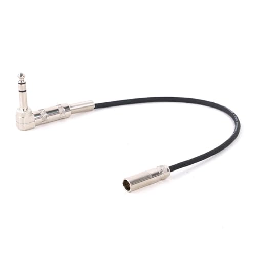 ROBAUN 3-poliges Mini-XLR-auf-6,35-mm-1/4-Zoll-Gitarren-Bass-Instrumentenkabel for drahtlose Mikrofonkabel(Black-M,15m) von ROBAUN