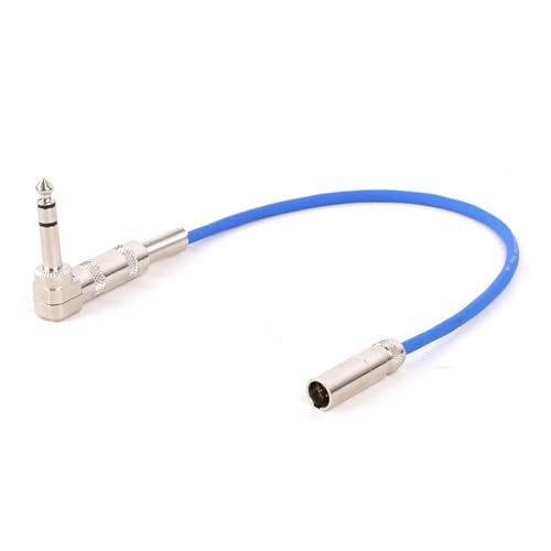 ROBAUN 3-poliges Mini-XLR-auf-6,35-mm-1/4-Zoll-Gitarren-Bass-Instrumentenkabel for drahtlose Mikrofonkabel(Blue-M,15m) von ROBAUN