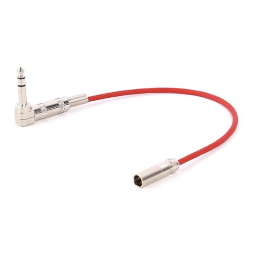ROBAUN 3-poliges Mini-XLR-auf-6,35-mm-1/4-Zoll-Gitarren-Bass-Instrumentenkabel for drahtlose Mikrofonkabel(Red-M,1m) von ROBAUN