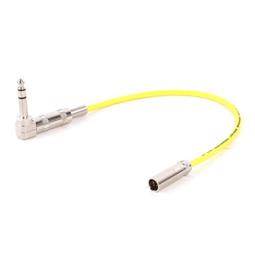 ROBAUN 3-poliges Mini-XLR-auf-6,35-mm-1/4-Zoll-Gitarren-Bass-Instrumentenkabel for drahtlose Mikrofonkabel(Yellow-M,1m) von ROBAUN