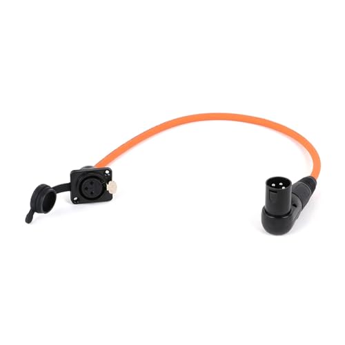 ROBAUN 3PIN 90-Grad-Stecker auf 3Pin D-Typ Buchse for die Schalttafelmontage, mehrfarbiges Audiokabel for Mikrofonmischer, 0,3–15m(Orange,1M) von ROBAUN