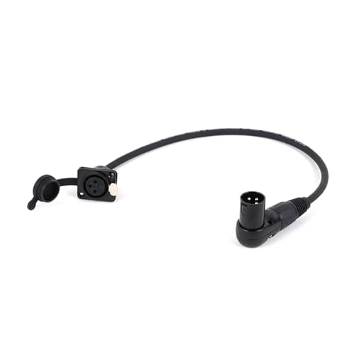 ROBAUN 3PIN 90-Grad-Stecker auf 3Pin D-Typ Buchse for die Schalttafelmontage, mehrfarbiges Audiokabel for Mikrofonmischer, 0,3–15m(Svart,1M) von ROBAUN