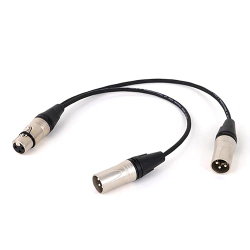 ROBAUN 3Pin XLR Female Jack Auf Dual 2 Stecker Y Splitter Adapter Kabel Draht for Verstärker Lautsprecher Kopfhörer Mixer(Black-D1001,2m) von ROBAUN