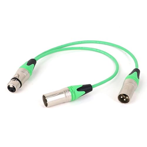 ROBAUN 3Pin XLR Female Jack Auf Dual 2 Stecker Y Splitter Adapter Kabel Draht for Verstärker Lautsprecher Kopfhörer Mixer(Green-D1001,5m) von ROBAUN