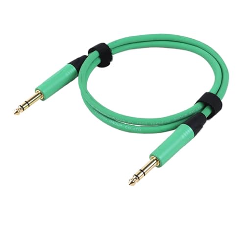 ROBAUN 6,35/6,5 MM Stereo Audio TRS/TS 1/4 Zoll Lautsprecher Verstärker Kabel Mit Bunte 6,35 MM Jack for Gitarre Keyboard‎(Green-TRS,0.2M) von ROBAUN