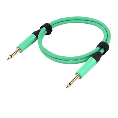 ROBAUN 6,35/6,5 MM Stereo Audio TRS/TS 1/4 Zoll Lautsprecher Verstärker Kabel Mit Bunte 6,35 MM Jack for Gitarre Keyboard‎(Green-TS,0.29m) von ROBAUN