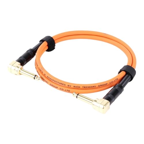 ROBAUN 6,35 MM Audio TS 1/4 Abgewinkelt Auf Abgewinkelt Lautsprecher Verstärker Kabel for Gitarre Keyboard‎ Dual Kanal Kabel 0,3-15M(Orange,5m) von ROBAUN