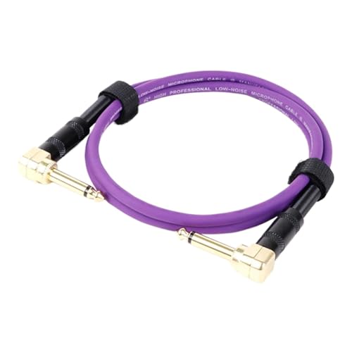 ROBAUN 6,35 MM Audio TS 1/4 Abgewinkelt Auf Abgewinkelt Lautsprecher Verstärker Kabel for Gitarre Keyboard‎ Dual Kanal Kabel 0,3-15M(Purple,5m) von ROBAUN