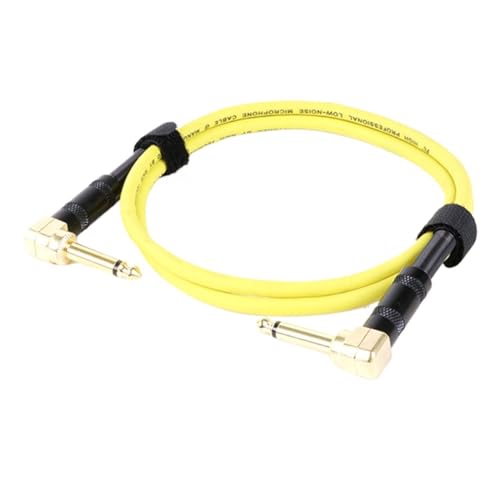 ROBAUN 6,35 MM Audio TS 1/4 Abgewinkelt Auf Abgewinkelt Lautsprecher Verstärker Kabel for Gitarre Keyboard‎ Dual Kanal Kabel 0,3-15M(Yellow,5m) von ROBAUN