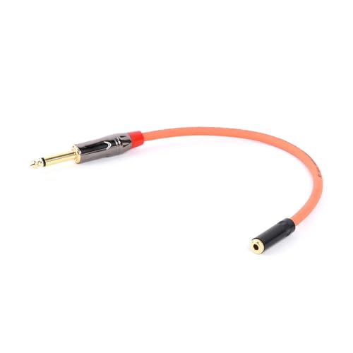 ROBAUN 6,35 mm auf 3,5 mm Klinkenstecker Audio-Konverter Kopfhöreradapter 3 5 Buchse Stereo auf 6,5 Stecker for Gitarrenmixer Mikrofon(3.5F-6.5MRD-Orange,15m) von ROBAUN