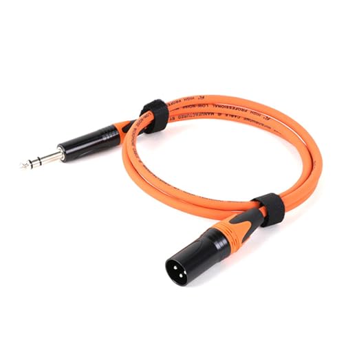 ROBAUN 6,5/6,35 MM Stereo Audio Auf XLR Stecker Audio Kabel 1/4 ”Große Zwei Core XLR Symmetrische Mikrofon Mixer Lautsprecher Audio Kabel 0,3-15M(Orange,15m) von ROBAUN