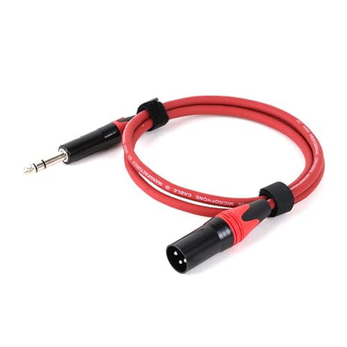 ROBAUN 6,5/6,35 MM Stereo Audio Auf XLR Stecker Audio Kabel 1/4 ”Große Zwei Core XLR Symmetrische Mikrofon Mixer Lautsprecher Audio Kabel 0,3-15M(Rosso,15m) von ROBAUN