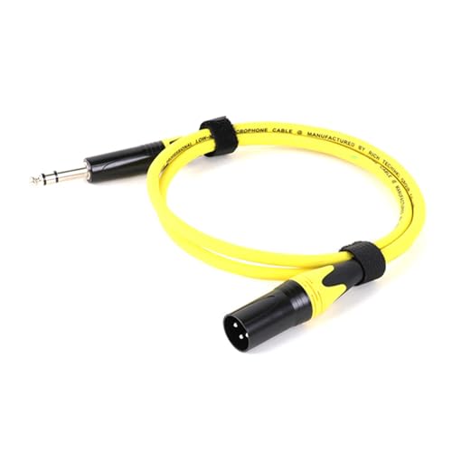ROBAUN 6,5/6,35 MM Stereo Audio Auf XLR Stecker Audio Kabel 1/4 ”Große Zwei Core XLR Symmetrische Mikrofon Mixer Lautsprecher Audio Kabel 0,3-15M(Yellow,15m) von ROBAUN