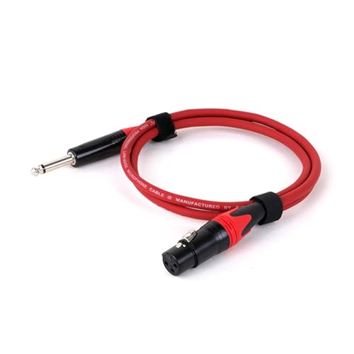 ROBAUN 6,5/6,35mm TS Jack Audio Kabel Mikrofon Weibliche Ausgewogene Analog Audio Kabel for Lautsprecher Verstärker Mixer(Rosso,0.29m) von ROBAUN