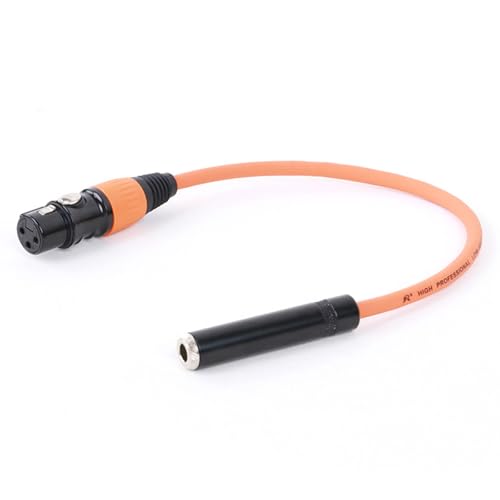 ROBAUN Buntes 6,35 mm 1/4 Zoll Stereo-Buchse auf 3-poliges Buchsen-/Stecker-Audiokabel for Gitarrenmikrofone, 0,29–15m(F-Orange,5 m) von ROBAUN