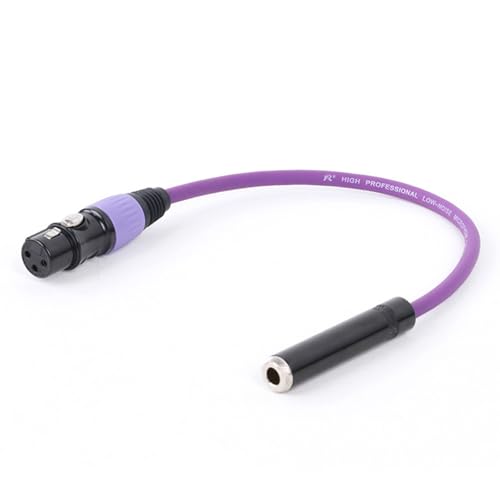 ROBAUN Buntes 6,35 mm 1/4 Zoll Stereo-Buchse auf 3-poliges Buchsen-/Stecker-Audiokabel for Gitarrenmikrofone, 0,29–15m(F-Purple,0.29m) von ROBAUN