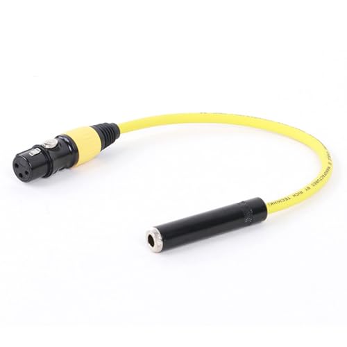 ROBAUN Buntes 6,35 mm 1/4 Zoll Stereo-Buchse auf 3-poliges Buchsen-/Stecker-Audiokabel for Gitarrenmikrofone, 0,29–15m(F-Yellow,0.29m) von ROBAUN