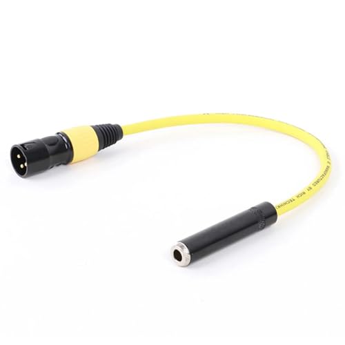 ROBAUN Buntes 6,35 mm 1/4 Zoll Stereo-Buchse auf 3-poliges Buchsen-/Stecker-Audiokabel for Gitarrenmikrofone, 0,29–15m(M-Yellow,5 m) von ROBAUN