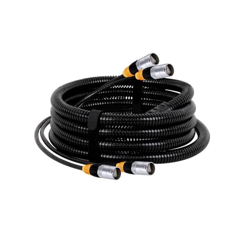 ROBAUN Cat5/Cat6 STP/SFTP 2-Kanal-Ethernet-Verlängerungskabel aus Zinklegierung mit RJ45-Anschluss und wasserdichtem, schwarzem Wellrohrschlauch(1010-CAT6-STP,5M) von ROBAUN
