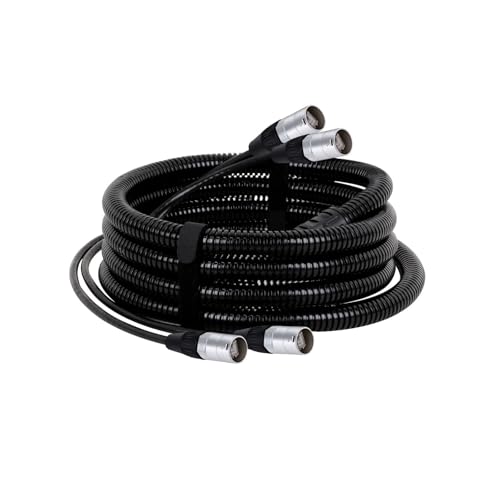 ROBAUN Cat5/Cat6 STP/SFTP 2-Kanal-Ethernet-Verlängerungskabel aus Zinklegierung mit RJ45-Anschluss und wasserdichtem, schwarzem Wellrohrschlauch(1012-CAT5-STP,5M) von ROBAUN