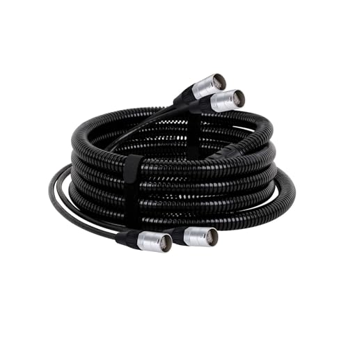ROBAUN Cat5/Cat6 STP/SFTP 2-Kanal-Ethernet-Verlängerungskabel aus Zinklegierung mit RJ45-Anschluss und wasserdichtem, schwarzem Wellrohrschlauch(1012-CAT6-STP,10M) von ROBAUN