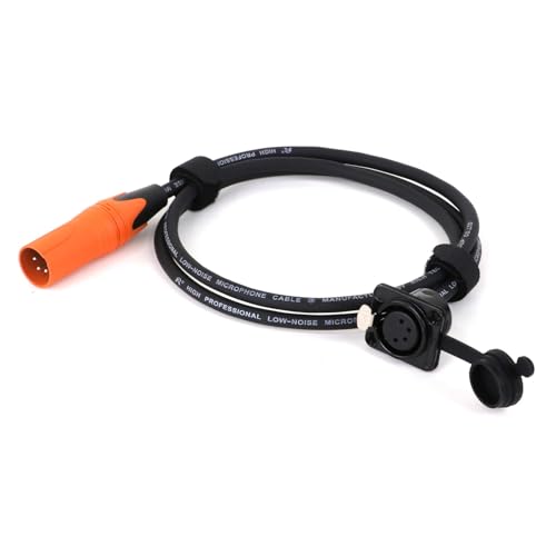 ROBAUN D-Typ 4Pin Buchse Panel Mount Zu Stecker Pass Durch Bunte Kabel, 4Pin Pass Thru Konverter for Mikrofon(Orange,8m) von ROBAUN
