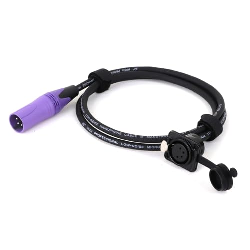 ROBAUN D-Typ 4Pin Buchse Panel Mount Zu Stecker Pass Durch Bunte Kabel, 4Pin Pass Thru Konverter for Mikrofon(Purple,8m) von ROBAUN