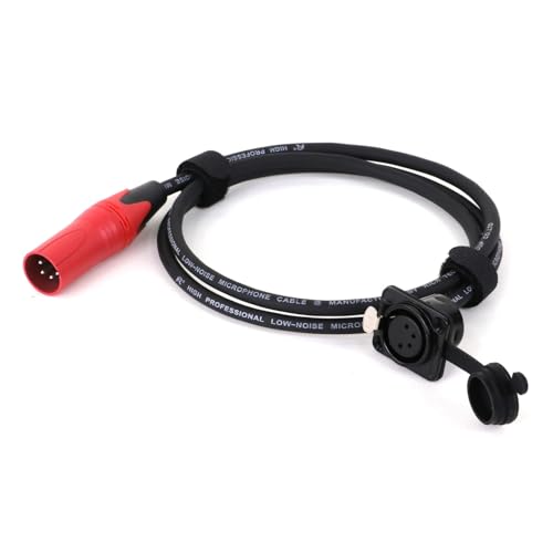 ROBAUN D-Typ 4Pin Buchse Panel Mount Zu Stecker Pass Durch Bunte Kabel, 4Pin Pass Thru Konverter for Mikrofon(Rosso,5m) von ROBAUN