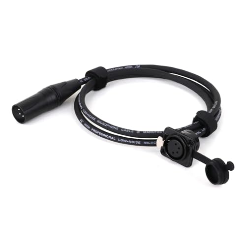ROBAUN D-Typ 4Pin Buchse Panel Mount Zu Stecker Pass Durch Bunte Kabel, 4Pin Pass Thru Konverter for Mikrofon(Svart,1.5m) von ROBAUN