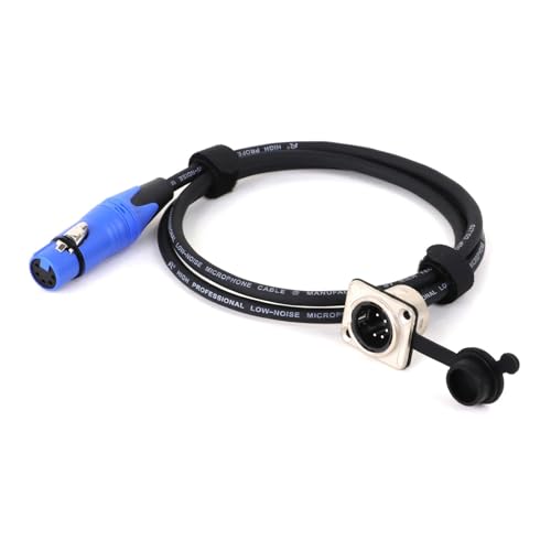 ROBAUN D-Typ 5Pin Stecker Panel Mount Zu Buchse Pass Durch Geschirmtes Kabel, 5Pin Pass Thru Konverter for Mikrofon(Blu,5m) von ROBAUN