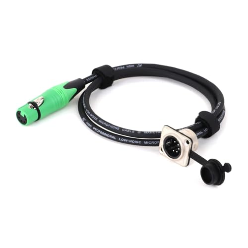 ROBAUN D-Typ 5Pin Stecker Panel Mount Zu Buchse Pass Durch Geschirmtes Kabel, 5Pin Pass Thru Konverter for Mikrofon(Green,0.29m) von ROBAUN
