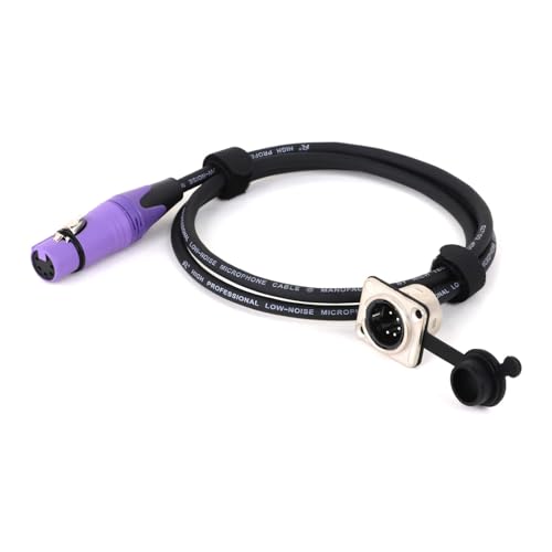 ROBAUN D-Typ 5Pin Stecker Panel Mount Zu Buchse Pass Durch Geschirmtes Kabel, 5Pin Pass Thru Konverter for Mikrofon(Purple,0.5m) von ROBAUN