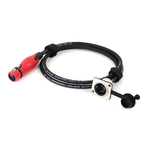 ROBAUN D-Typ 5Pin Stecker Panel Mount Zu Buchse Pass Durch Geschirmtes Kabel, 5Pin Pass Thru Konverter for Mikrofon(Rosso,0.5m) von ROBAUN