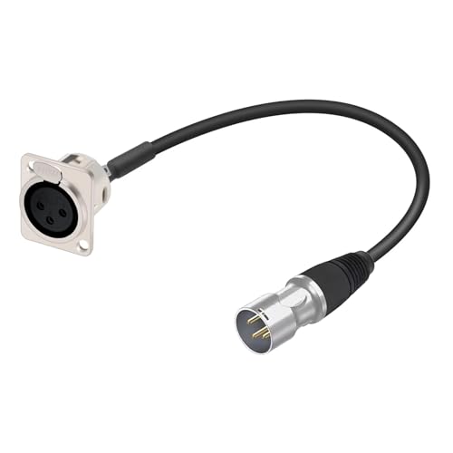 ROBAUN D-Typ-Panelmontage for Anschluss-Durchgangskabel, 3-poliger Buchse/Stecker auf Stecker/Buchse-Konverter for Mikrofon(C1021- C1029-D1004MSLBK,1m) von ROBAUN