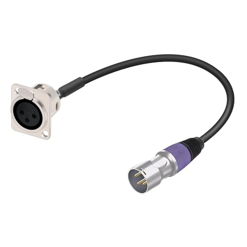 ROBAUN D-Typ-Panelmontage for Anschluss-Durchgangskabel, 3-poliger Buchse/Stecker auf Stecker/Buchse-Konverter for Mikrofon(C1029-D1004MSLVT,2.9M) von ROBAUN