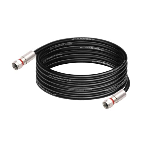 ROBAUN DH RG6 Koaxialkabel Vollkupfer doppelt geschirmt F-Stecker Audio Video TV Digitalkabel Antenne Internet(Svart,0.29m) von ROBAUN