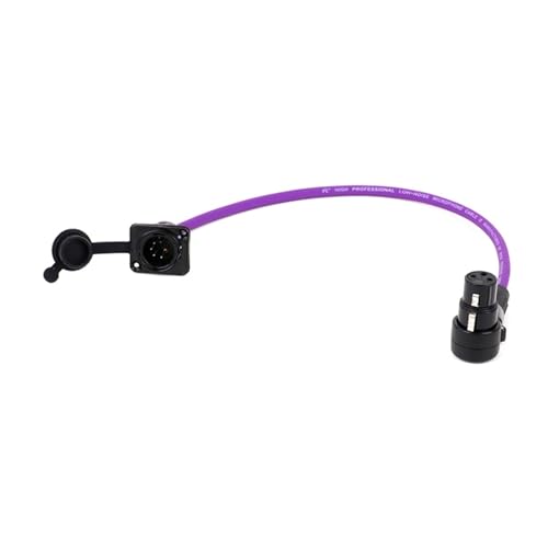 ROBAUN Kabel 5Pin D-Typ Stecker Panel Mount Zu 3PIN 90 Grad Buchse Mehrfarbige Kabel for Mikrofon Mixer(Purple,15m) von ROBAUN