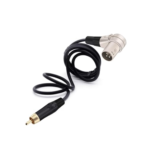 ROBAUN Männlicher Jack auf 3-poligen XLR-Anschlusskopf, 90 Grad rechtwinkliger männlicher Mikrofonstecker, Audiokabel, gebogen, multidirektional(Silver Black,2.9M) von ROBAUN