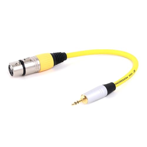 ROBAUN Mehrfarbiges 3,5-mm-Steckerkabel (1/8 Zoll) for weiblichen/männlichen Steckerkabel for Mikrofone, Lautsprecher, Soundkonsolen und Verstärker(Yellow-F,0.5m) von ROBAUN