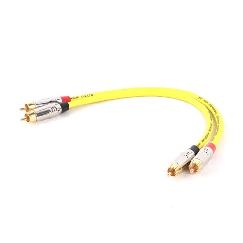 ROBAUN Stereo-Audiokabel, 2 RCA-Stecker auf 2 RCA-Stecker [Links/rechts], Premium-Soundqualitätsstecker(TR041-Yellow,8m) von ROBAUN