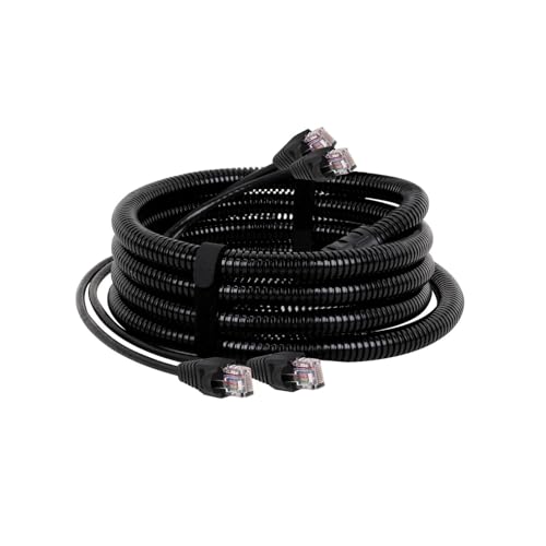ROBAUN UTP Cat5/Cat6 2 RJ45 auf 2 RJ45 Ether CON-Anschluss 2-Kanal-Bühnen-Ethernet-Verlängerungskabel mit wasserdichtem Schlauch(CAT5-UTP,2.9M) von ROBAUN