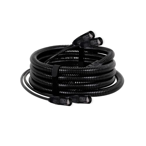 ROBAUN UTP Cat5/Cat6 2 RJ45 auf 2 RJ45 Ether Con-Anschluss 2-Kanal-Bühnen-Ethernet-Verlängerungskabel mit wasserdichtem Schlauch(1015-CAT6-UTP,2.9M) von ROBAUN