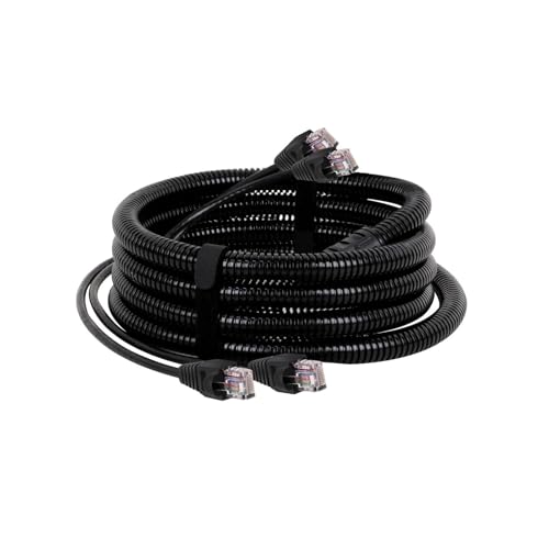 ROBAUN UTP Cat5/Cat6 2 RJ45 auf 2 RJ45 Ether Con-Anschluss 2-Kanal-Bühnen-Ethernet-Verlängerungskabel mit wasserdichtem Schlauch(CAT6-UTP,2.9M) von ROBAUN