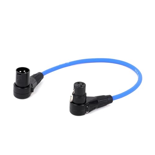 ROBAUN XLR-Kabel 90 Grad Stecker auf Buchse Audiokabel Ausgewogene XLR Karon Mikrofon Mischpult Soundkarte Verlängerungsleitung(Blu,5m) von ROBAUN