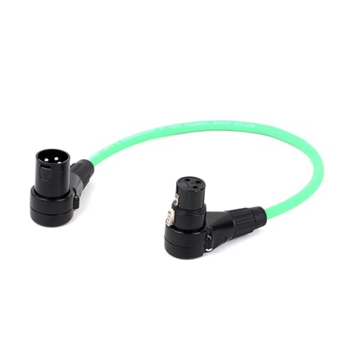 ROBAUN XLR-Kabel 90 Grad Stecker auf Buchse Audiokabel Ausgewogene XLR Karon Mikrofon Mischpult Soundkarte Verlängerungsleitung(Green,0.29m) von ROBAUN