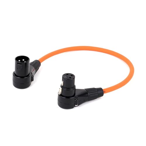 ROBAUN XLR-Kabel 90 Grad Stecker auf Buchse Audiokabel Ausgewogene XLR Karon Mikrofon Mischpult Soundkarte Verlängerungsleitung(Orange,5m) von ROBAUN