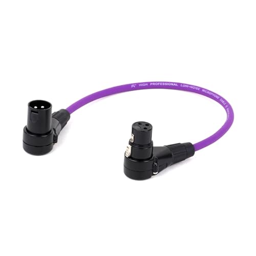 ROBAUN XLR-Kabel 90 Grad Stecker auf Buchse Audiokabel Ausgewogene XLR Karon Mikrofon Mischpult Soundkarte Verlängerungsleitung(Purple,8m) von ROBAUN