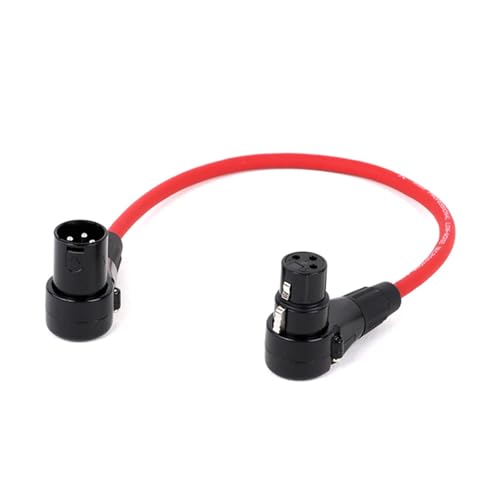 ROBAUN XLR-Kabel 90 Grad Stecker auf Buchse Audiokabel Ausgewogene XLR Karon Mikrofon Mischpult Soundkarte Verlängerungsleitung(Rosso,5m) von ROBAUN
