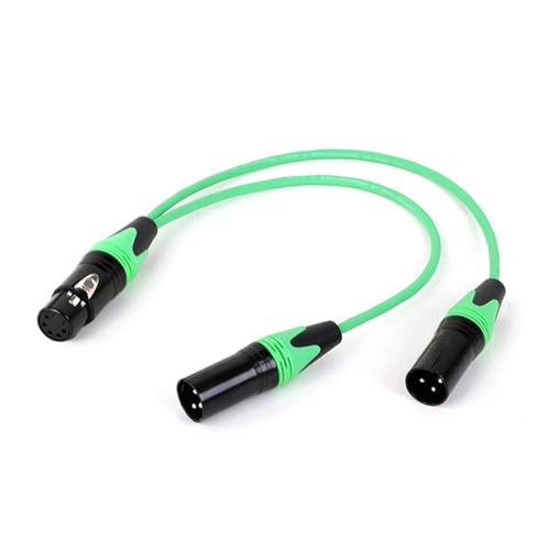ROBAUN Y-Splitter-Audiokabel, 5-polige Buchse auf Zwei 3-polige Stecker, 5-poliger Stecker auf Zwei 3-polige Buchsen, buntes Adapterkabel(5F-3MX2-Green,0.2m) von ROBAUN